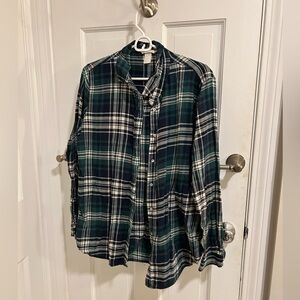 H&M Green Plaid Flannel Shirt